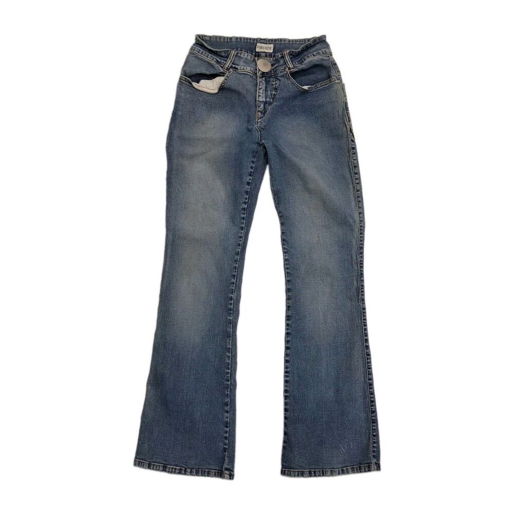 Vintage Forenza Y2K Flare Jeans Pockets Sz 6 (Modern 27x28.5x37.5)